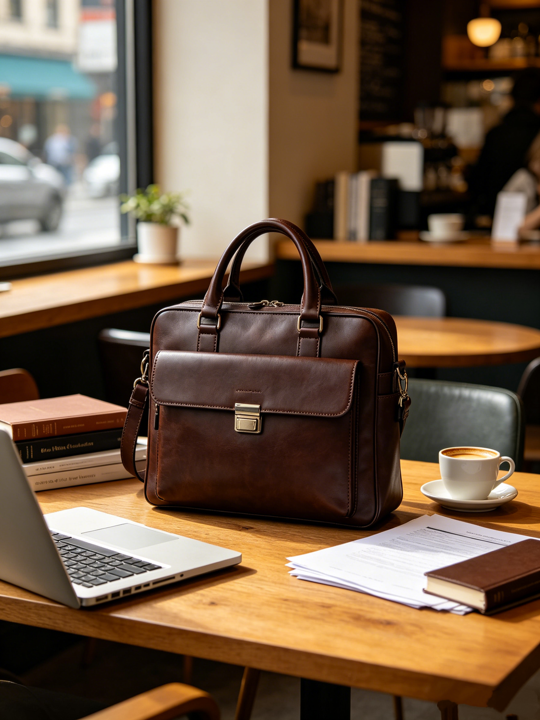 Men's  Casual Leather Business Briefcase Shoulder Bag