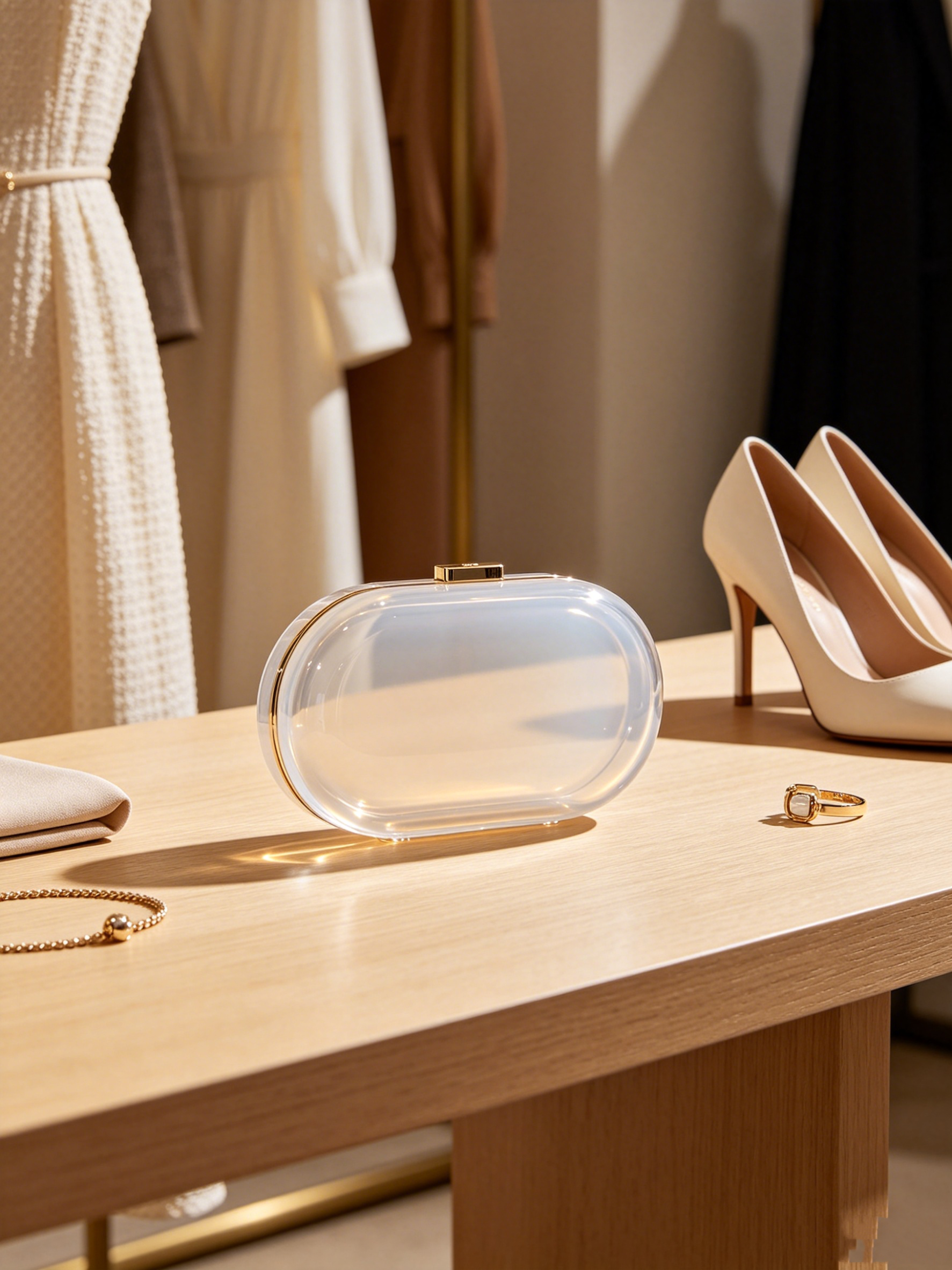 Oval Shaped Acrylic Clutch